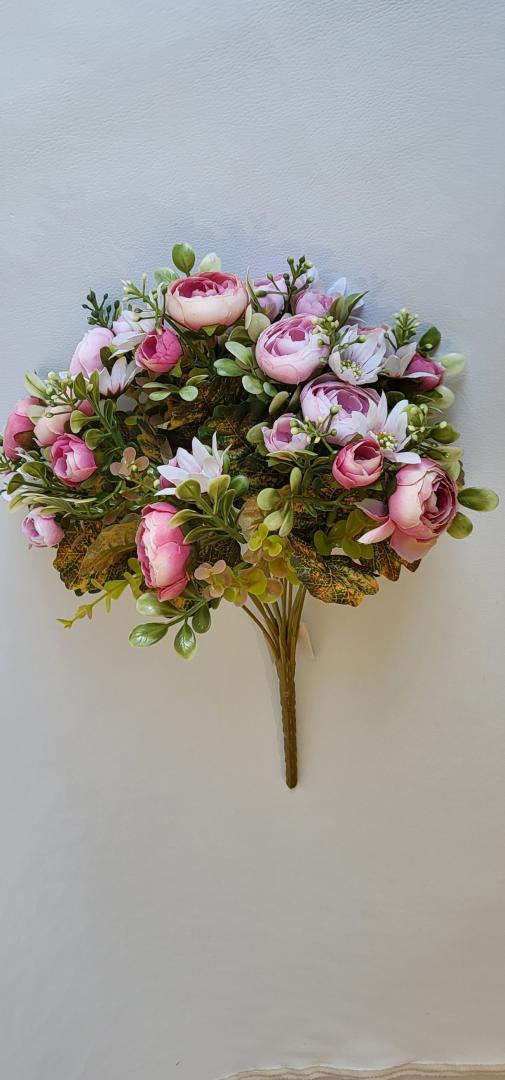 Buchet Artificial Ranunculus 12fire Roz inchisMix