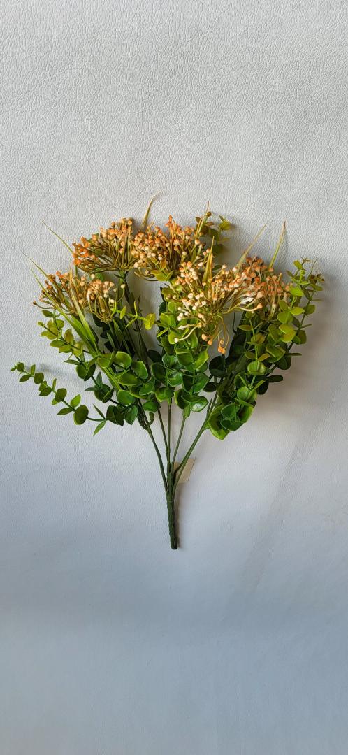 Buchet Artificial cu Bobite 7 fire Portocaliu