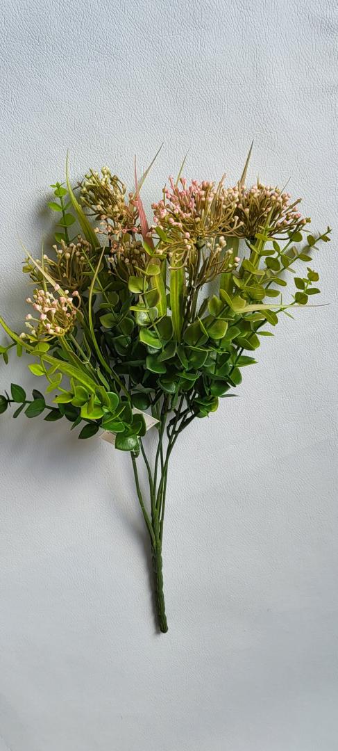 Buchet Artificial cu Bobite 7 fire Roz pal