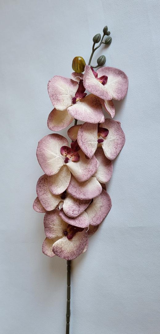 Orhidea Artificiala Textil Crem-Plamaniu