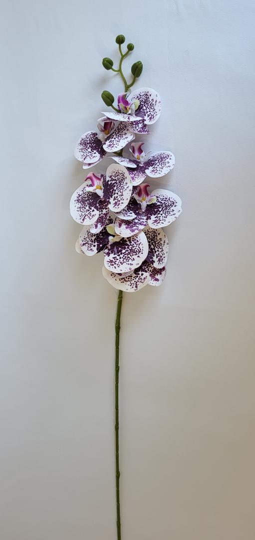 Orhidea Artificiala Siliconata Alb-Mov 7 capete