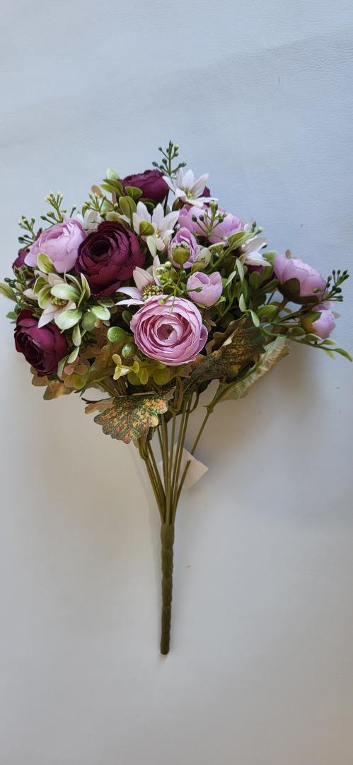 Buchet Artificial Ranunculus 12fire Mov-Ticlam Mix