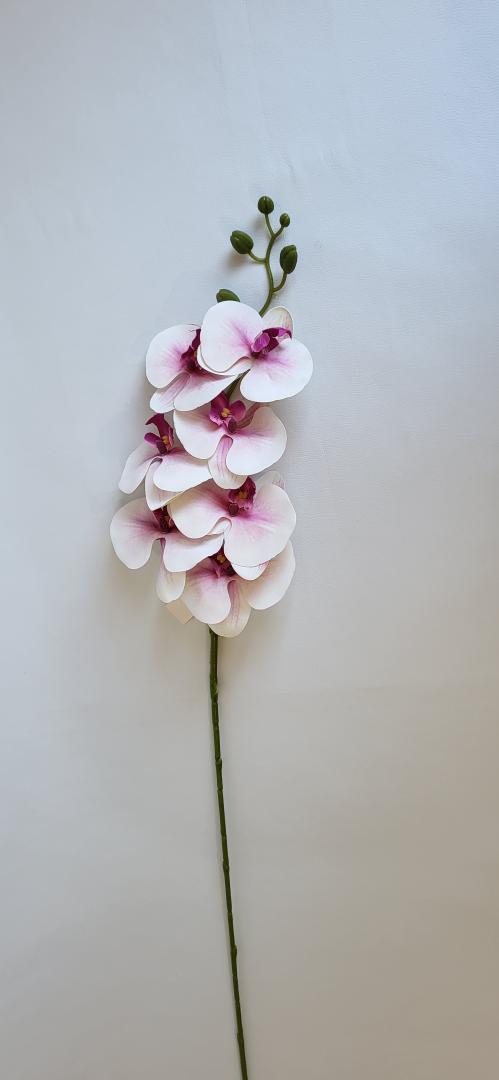 Orhidea Artificiala Siliconata Alb-Ticlam 7 capete