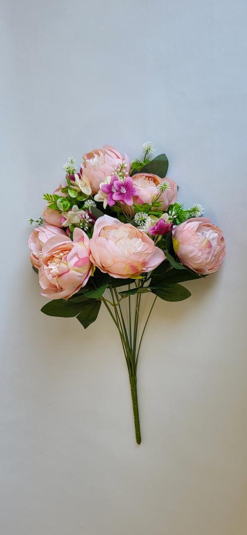 Buchet Bujor Piersica Artificial 11 fire