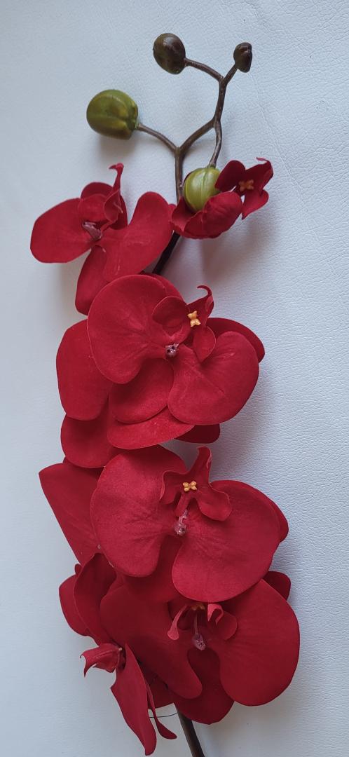 Orhidee Artificiala Catifelata Rosu