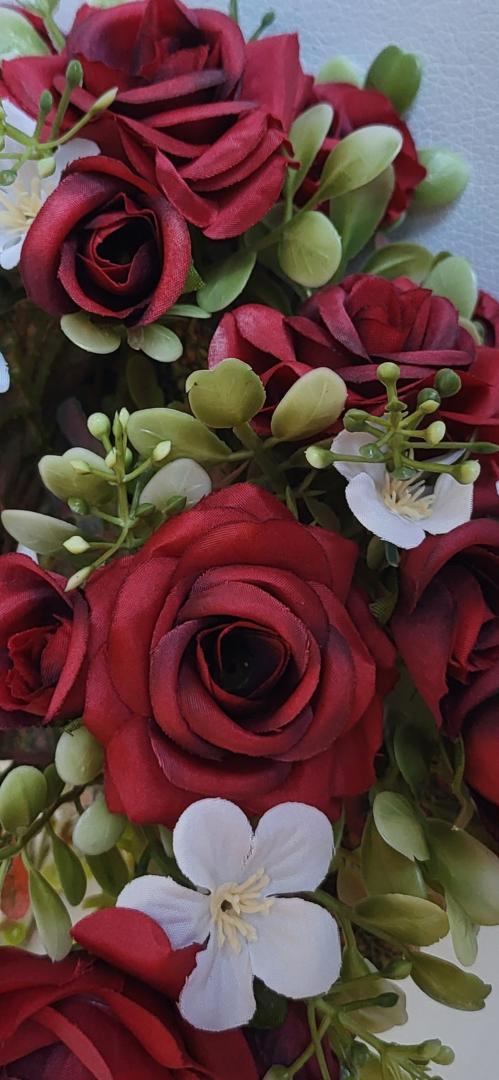 Buchet Trandafir Artificial 12fire Bordo