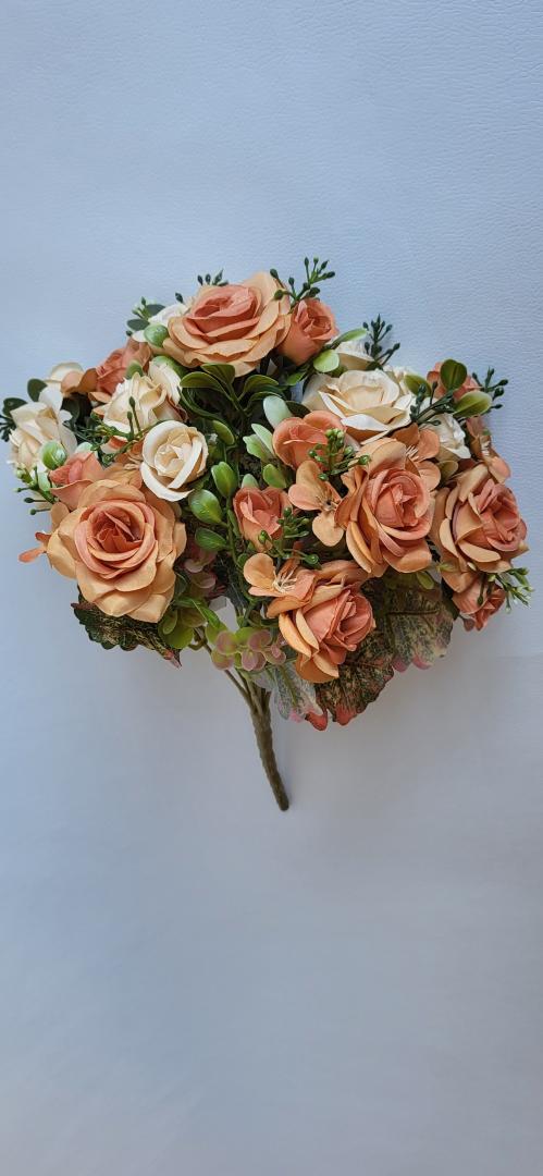 Buchet Trandafir Artificial 12fire Portocaliu