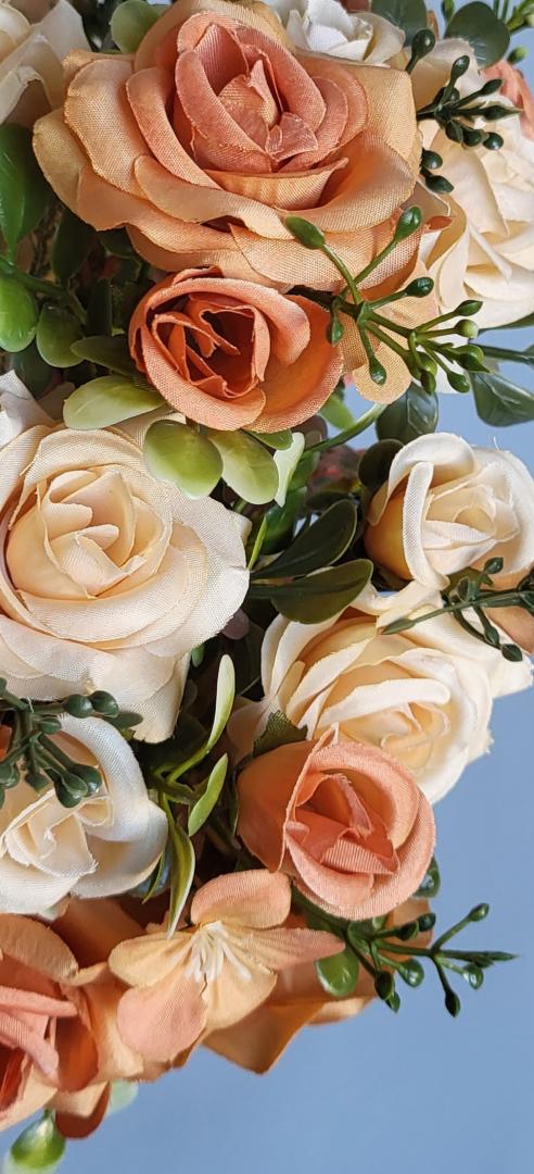 Buchet Trandafir Artificial 12fire Portocaliu