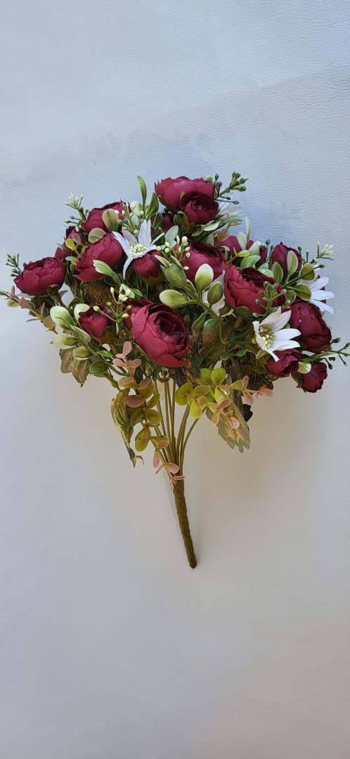 Buchet Artificial Ranunculus 12fire Bordo