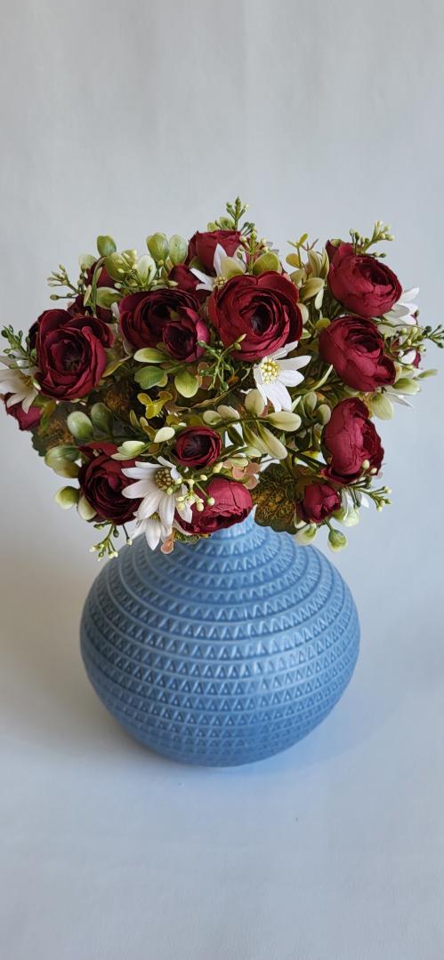 Buchet Artificial Ranunculus 12fire Bordo