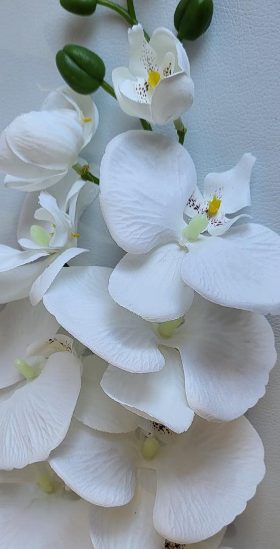 Orhidea Artificiala Textil Alb