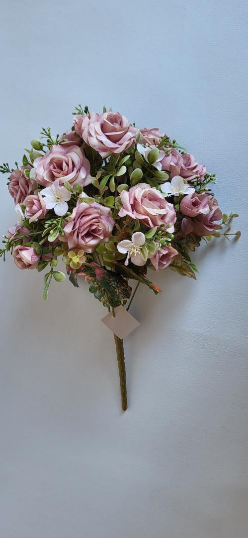 Buchet Trandafir Artificial 12fire Roz