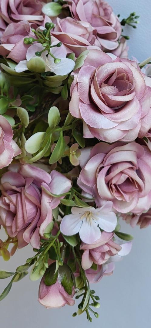 Buchet Trandafir Artificial 12fire Roz