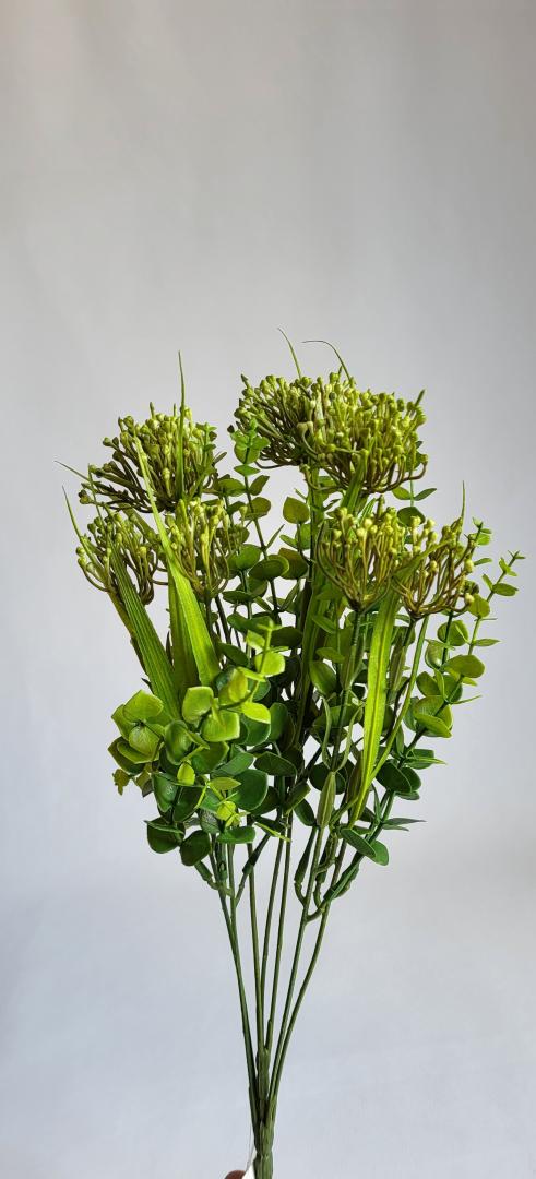 Buchet Artificial cu Bobite 7 fire Verde